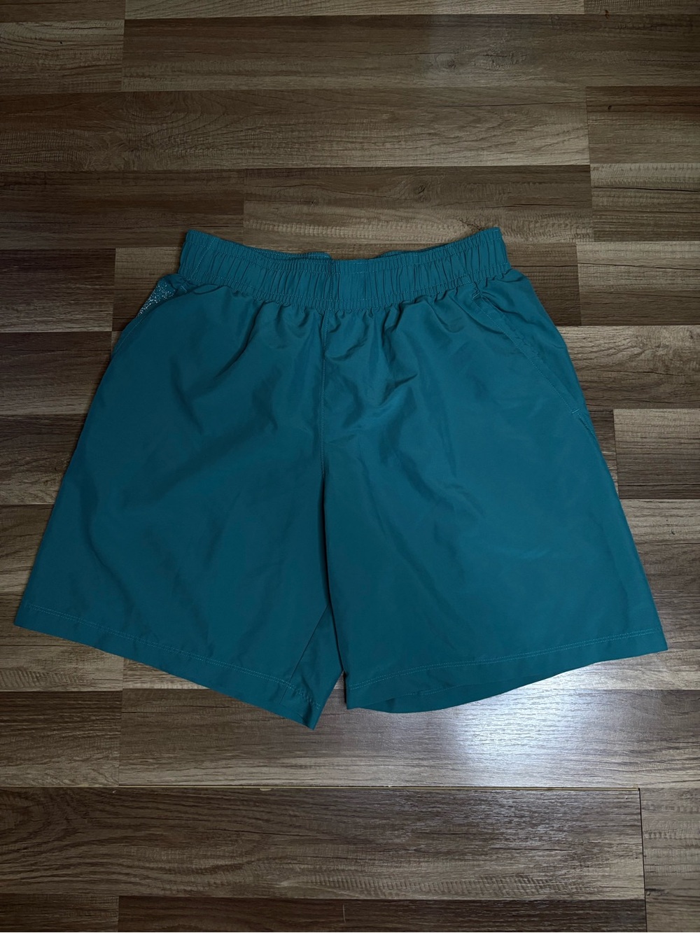 Under Armour Men’s Woven Athletic Shorts Blue Elastic Waist Drawstring Pockets L